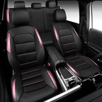 CAR PASS Memory 3D Foam Car Seat Covers Full Set, Breathable Mesh Thick Seat Covers for Car, Pink Metal Film Leather Seat Cov