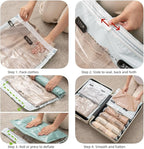 Vacuum Storage Bags for Clothing - NeatNest 6 Pack Roll-Up, 40×60cm (15.7"×23.6"), No Vacuum Needed, Compression Packing Bags