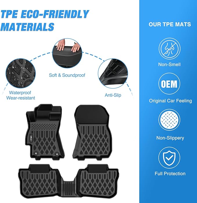 Nilight TPE Floor Mats for Subaru Outback Legacy 2010 2011 2012 2013 2014 All Weather Custom Fit Heavy Duty Floor Liners