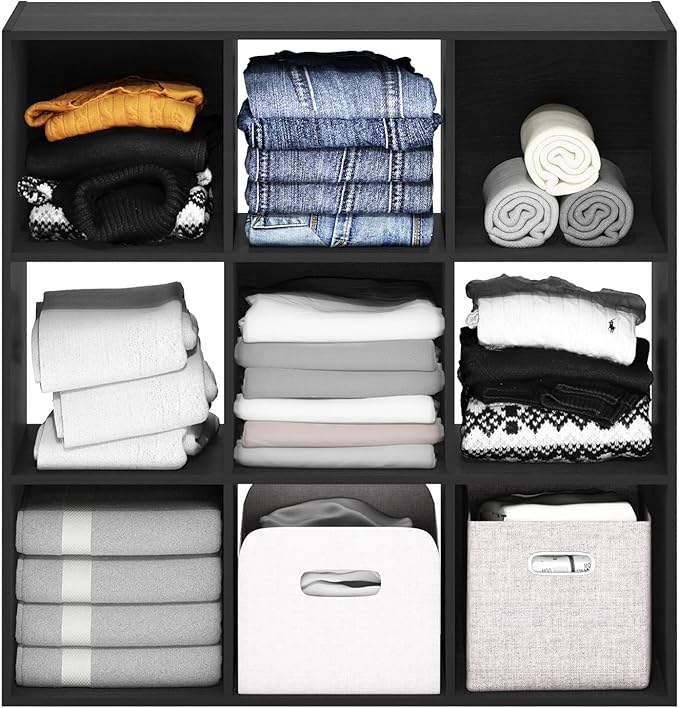 Furinno PELLI Closet Organizers and Storage, 9-Cube Closet Organizer, Open Shelf Closet Storage, for Wardrobe, Bedroom, Livin