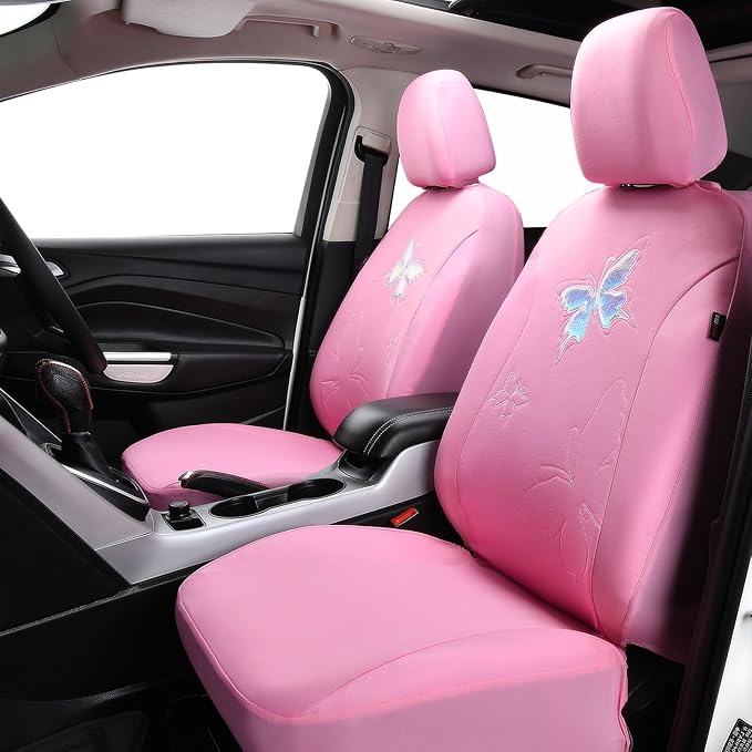 Flying Banner Butterfly car seat Covers ful Set Fashion Universal Lady Woman Female Rear Bench Split Colorized (Full Set - La