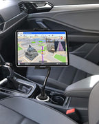 woleyi Car Cup Holder Tablet Mount, Adjustable 10.5" Gooseneck Arm Car Cupholder Tablet Stand, Compatible with iPad Pro/Air/Mini, Galaxy Tab/Z Fold, Fire HD, iPhone, 4.7-13" Cell Phones and Tablets