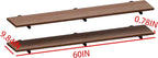 IEO Industrial Pipe Floating Shelves Shelving for Wall Shelf 60 inches Long 9.84" Extra Width Farmhouse Decor for Bedroom Kit