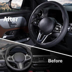 Steering Wheel Cover Thin Car Steering Wheel Accessories Universal Snap On Protector, Black