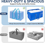 BALEINE 8-Pack Oversized Moving Bags with Reinforced Handles, Heavy-Duty Storage Tote for Clothes, Moving Supplies (Royal Blu