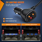 Nilight 48 Inch Truck Tailgate Strobe Light Strip Tail Emergency Bar Rear Window Warning Lamp Ultra-Bright Double Row 288 LED for Pickup Trailers Construction Vehicles Car SUV, Blue White