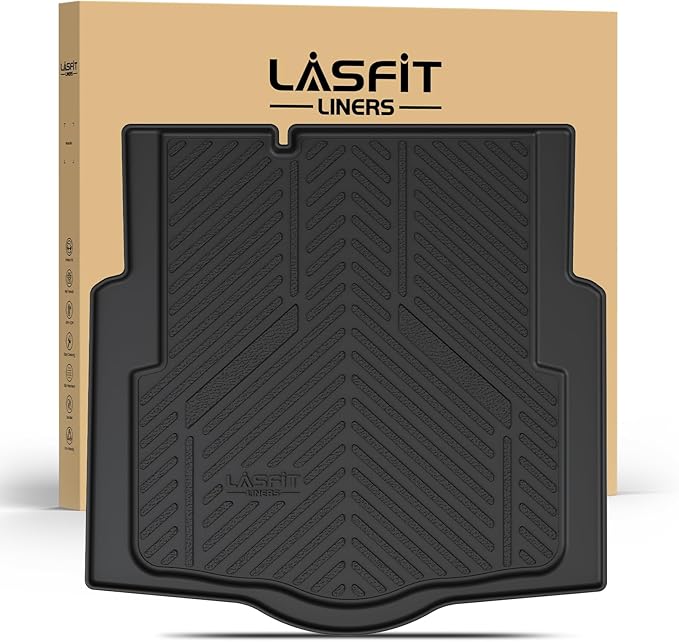 LASFIT Trunk Mat for Chevrolet Chevy Cruze 2016-2020 (Not for 2016 Cruze Limited), Only Fit Cargo with Spare Tire, All Weather TPE Custom Fit Cargo Mat Trunk Liner (Fit Sedan, Not for Hatchback)