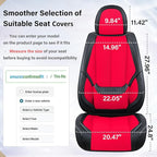 Coverado Front Seat Covers, Universal Seat Covers for Cars, Breathable Fabric&Leather Car Seat Protector, Front Car Seat Cove