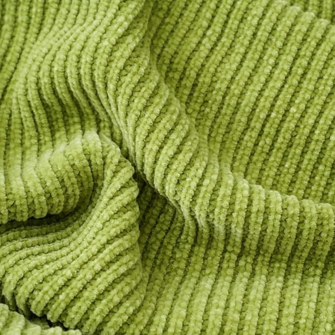 BATTILO HOME Apple Green Throw Blanket for Couch, Soft Chenille Knit Throws with Tassels for Home Decor, Spring Green Throws 