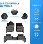 Nilight TPE Floor Mats for Toyota Tacoma 2024 2025 2026 Double Cab (Not for Hybrid) All Weather Custom Fit Heavy Duty Floor Liners