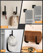 Hat Rack for Hat Storage (6-Pack), Multi-Purpose Hat Organizer, Strong Adhesive Hat Hooks for Wall Hat Organizer for Baseball