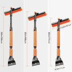 Extendable Snow Brush and Ice Scraper for Car, 30"-35"-39" Adjustable Long Handle & 4.3" Ice Chipper, 360° Pivoting Brush Head & Comfortable Antiskid Grip