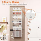 OneDream 5-Tier Over the Door Organizer with Removable Storage Caddy, Baby Clothes Organizer for Nursery, Hanging Behind Door