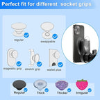 CD Slot Car Grips Phone Holder,CD Slot Phone Holder for Grip/Socket,Car Mount for Pop Socket Compatible with Magsafe Wallet, Black