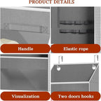 Light Grey Over Door Wrapping Paper Organizer Storage with 3 Removable Drawers & Side Pockets –Dual Use Design with Elastic S