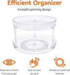 Amazon Basics 2 Tier Lazy Susan Turntable Organizer for Condiments, 12" Diameter, Clear