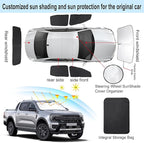 Windshield Sun Shade Foldable Full Windows Coverage Custom Fit for 2019-2024 Fo-rd Ranger Accessories Car Window Shades Block Sun UV Rays Privacy Protection 6PCS