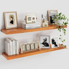Vivelove Solid Wood Floating Shelves 36 Inches Long, 8”Deep x 1.4” Thick Wall Shelves for Bathroom, Living Room, Kitchen, Bed