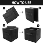 EBIGIC Kids Storage Bins 9.0"x7.5"x7.5" Small Size Fabirc Foldable Closet Toy Organizer Collapsible Cloth Black