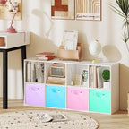ShellKingdom Storage Bins, Foldable Fabric Storage Cubes And Cloth Organizer Drawer For Closet And Toys, 8 Pack (Pink+Lavende