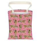 Cute Car Trash Can, Hanging Canvas Car Back Seat Organizer and Storage Bag, Funny Car Trash Bag For Travelling, Outdoor Pink Cheetahs