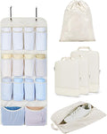 BAGSMART Hanging Compression Packing Cubes for Closet Organizers And Storage, 6 Set Suitcase Organizer Bags Set, Cruise Trave