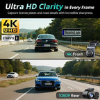 BOTSLAB 4K Dash Cam Front and Rear, STARVIS 2 Sensor, Voice Control, 64GB Card Included, 5GHz WiFi Dashcam Front and Rear Cam