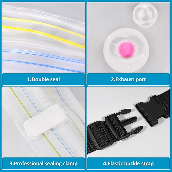Mattress Vacuum Bag for Queen and Full Size, 78.7x98.4in Space Saver Mattress Vacuum Seal Bag with 4 Straps Dual-Zip Seal Mat