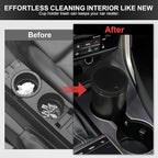SINGARO 2PCS Car Trash Can with Lid, Leakproof Mini Garbage Bin for Car Cup Holder, Small Trash Can for Vehicle, Home & Office - Includes 60 Bags, Easy Clean (Black)