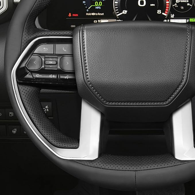 MEWANT Hand Stitch Steering Wheel Cover for Toyota Tacoma 2024 Tundra 2024 DIY Black Steering Wheel Protector Wrap