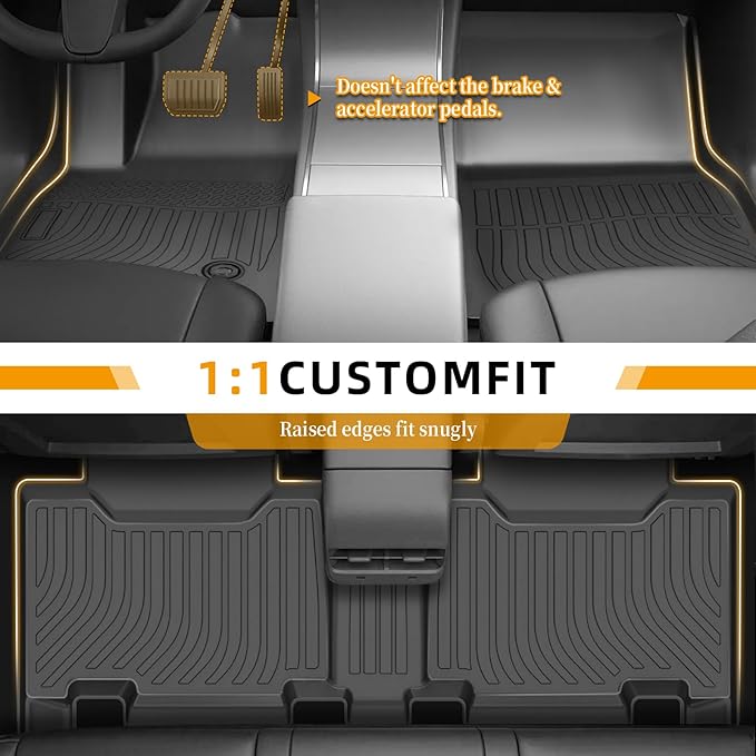 Floor Mats for Toyota RAV4 2013 2014 2015 2016 2017 2018, for RAV4 LE,XLE,XLE Premium,Adventure,TRD Off-Road Floor Mats(NOT for EV,Hybrid,Prime), 1st&2nd Row &Cargo Mat, TPE Non-Slip Car Accessories