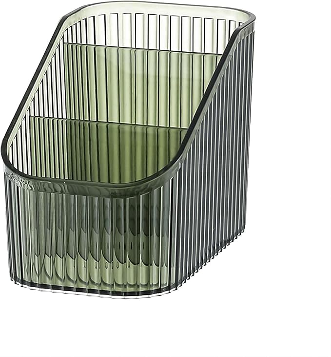 DASITON Large Capacity Makeup Brush Holder,3 Slot Makeup Brush Cup,Vintage striped Make Up Brush Holder,for Vanity Decor,Bath