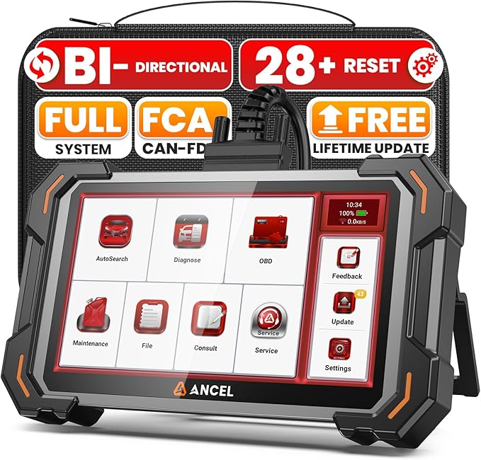 ANCEL DS500 Elite Bidirectional Scan Tool, Full System Car Diagnostic Scanner with 28+ Reset Services, Active Test, CAN-FD,