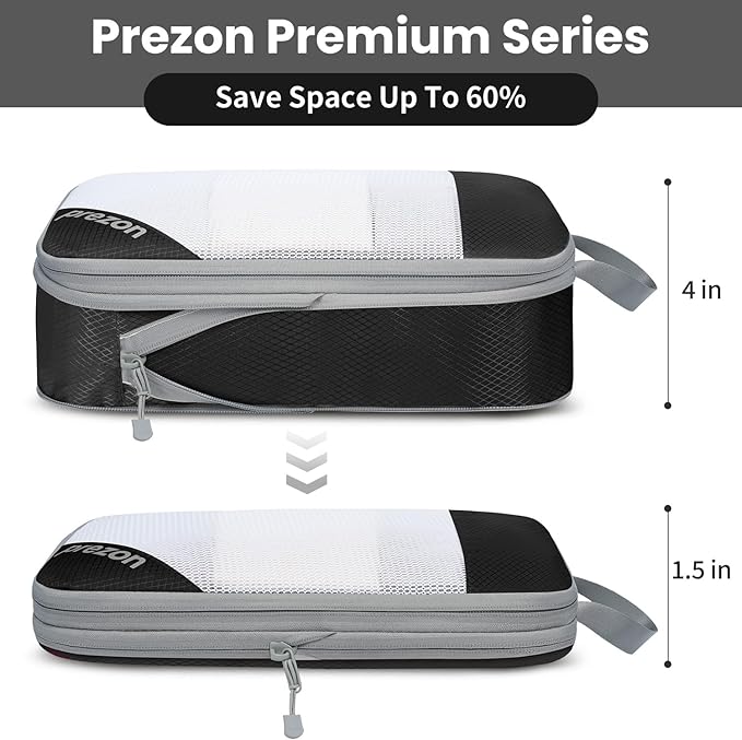 Compression Packing Cubes for Travel, Lightweight Vacation Travel Essentials, Travel Accessories for Suitcase Organizer Bags 