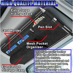 Car Sun Visor Organizer, Leather Multi-Pocket Glasses Card Holder with Zipper, Waterproof Scratch-Resistant Sunshade Storage Bag, Universal Auto Interior Accessory for Car/Truck/SUV (Black)