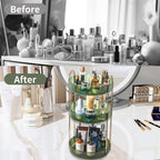 Asayuee 360 Rotating Perfume Organizer,3 Tier Large Capacity Make Up Organizers and Storage,Makeup Organizer for Bathroom,Cos