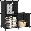 UNKU Cube Storage Organizer, 3 Cube Closet Organizer Storage Shelves, DIY Stackable Bookcase, Clothes Organizer Shelf for Clo