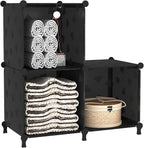 UNKU Cube Storage Organizer, 3 Cube Closet Organizer Storage Shelves, DIY Stackable Bookcase, Clothes Organizer Shelf for Clo