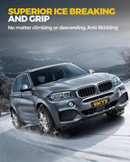 KYX Tire Chains for Car/SUV/Pickup Truks, Adjustable Universal Emergency Snow Chains for Tire, 8.7-11.1 inch, Caoutchouc, Big