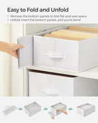 SONGMICS Set of 2 Large Size Wardrobe Clothes Organizers, 6-Compartment Foldable Drawer Organizers with Handles, 16.5 x 11.8 