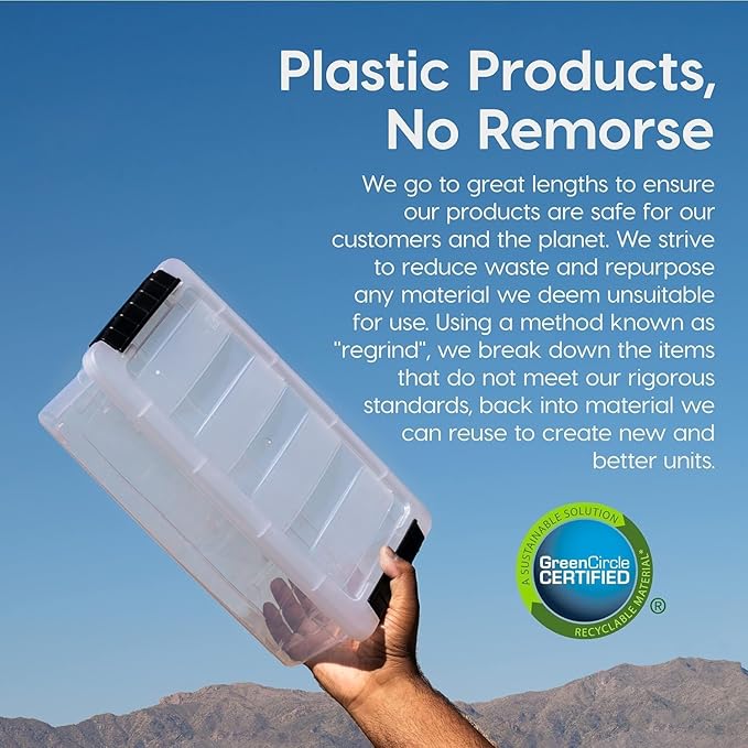 IRIS USA 19 QT Plastic Storage Box with Lid and Latches - 6 Pack - BPA-Free, See-Through Organizing Solution, Durable Nestabl