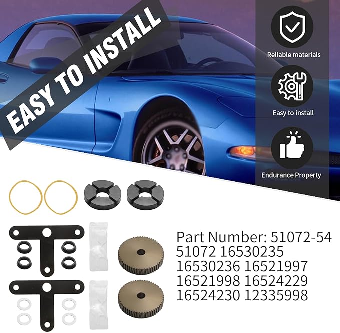 MDEOOSKY 51072-54 Headlight Headlamp Motor Repair Kit with Fix Brass Gear, Replacement for Chevy Corvette C5 2000-2004 Replacement for Pontiac Firebird Trans Am 1993-2002, Replaces 51072-54