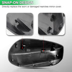 Silver Passenger Side Mirror Cover Rear View Mirror Cap Compatible with 8th Gen Accord Sedan 2008 2009 2010 2011 2012