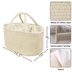 XUANGUO Large Baby Diaper Caddy Organizer for Girl Boy Rope Nursery Storage Bin Basket Portable Holder Tote Bag for Changing 