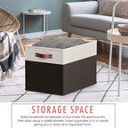 Ornavo Home 13 x 15 x 13 Kallax Storage Cube Bins, Foldable Collapsible Fabric Storage Bins Box Linen Shelf Basket Cube Organ