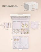 Lolalet 2-Layer Jewelry Box Organizer for Women Girls, Jewelry Storage Case Holder with Drawers for Necklaces Ring Earrings B