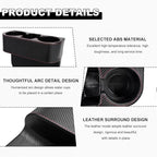 Car Seat Gap Filler Organizer, Multifunctional Auto Console Side Storage Box with Cup Holder, Universal PU Leather Cup Holder Front Seat Crevice Filler for Car Truck SUV (Carbon Fiber Black)