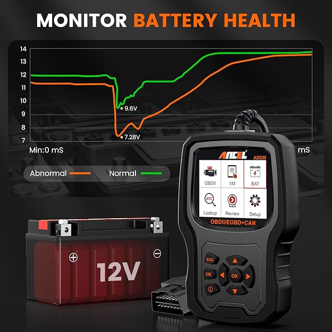 ANCEL AD530 OBD2 Scanner-Upgraded AD310, Car Code Reader for Check Engine Light, Full OBDII Scan Tool for Read & Clear Fault