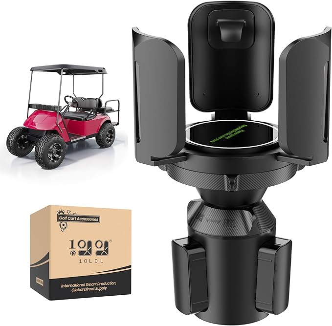 10L0L Golf Cart Propane Heater Holder for EZGO, Club Car and Yamaha, Adjustable Cup Holder Expander with Expandable Base, Fit