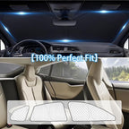 KMF 8pcs Thicken Sun Shades for Tesla Model S 2012-2025(Not for Plaid or Long Range) Accessories,Windshield Sunshade Car Window Covers for Side Rear, UV Block and Blackout Privacy for Car Camping